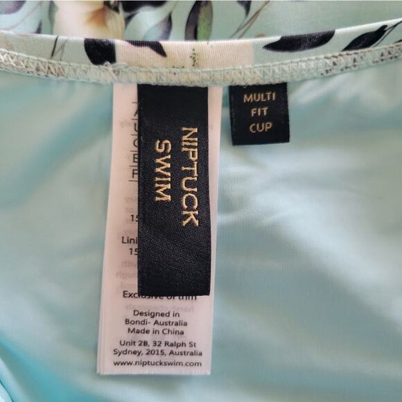 Niptuck Boho Bloom Porcelain Twist One Piece Swimsuit - FLORAL CREAM MINT - Picture 6 of 11